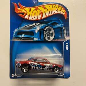 Hot Wheels 2003 Vairy 8 "The Fuzz" Red Diecast Car